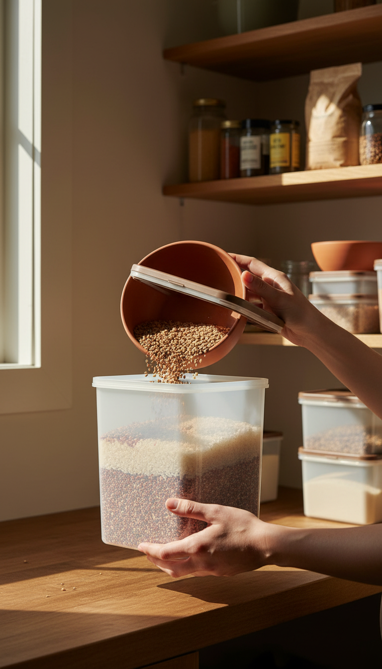 Medium Stackable Plant Fiber Container in use