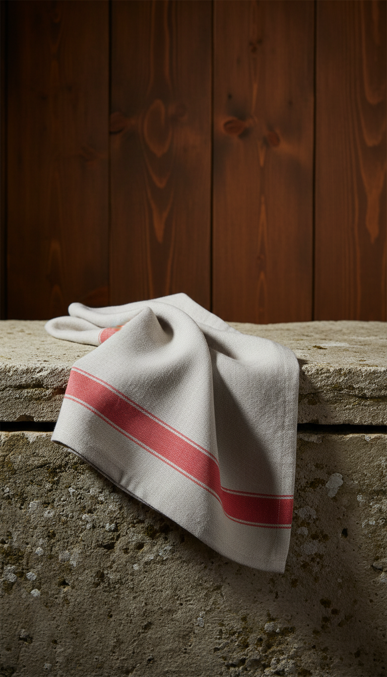 Metro Red Accent Linen Napkin in a new setting